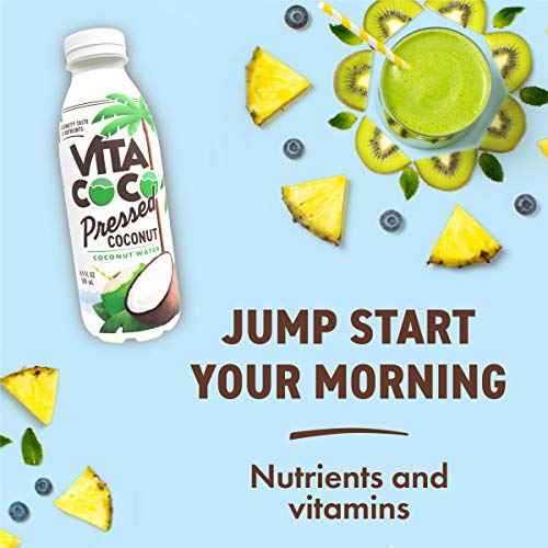Vita Coco Coconut Water, Pressed Coconut | More "Coconutty" Flavor | Natural Electrolytes | Vital Nutrients | 16.9 Oz Slim Bottle (Pack Of 12)
