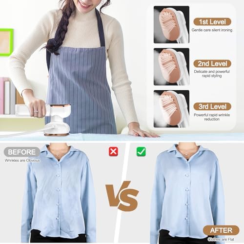 Handheld Steamer for Clothes, zootop Portable Mini Iron Travel Iron with LCD Screen, 90° Rotation Travel Garment Steamer Portable Ironing Machine Clothes Iron Can Dry and Wet Ironing for Home Travel