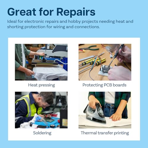 MMOBIEL Hochtemperatur Klebeband (25mm x 30m) Hitzebeständiges Polyimid Klebeband Hochtemperatur Sublimation, Hochtemperaturband, Hochtemperatur-Heißpressband, Elektronik Löten, 3D-Druck usw.