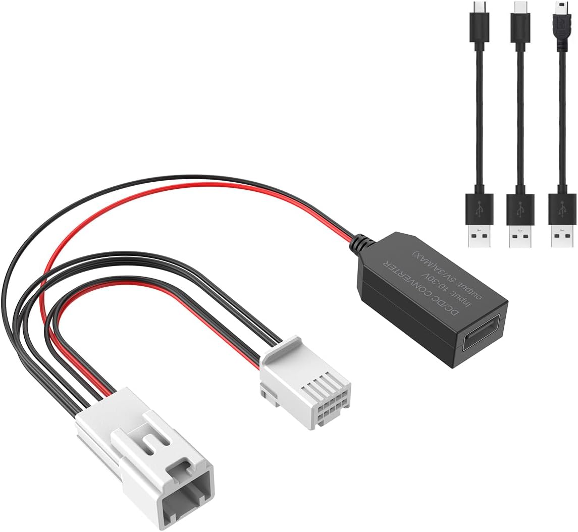 Dashcam Power Adapter for Hyundai/Kia. Compatible with Select Models, Ioniq 5, EV6, and More. Connects to Rearview Mirror, Built-in USB Power Source