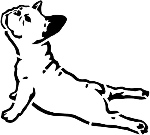 Plantilla de Bulldog Francés Esbozada para Perro Mascota Plantillas Bulldogs 11.5 pulgadas de ancho x 10.5 pulgadas de alto