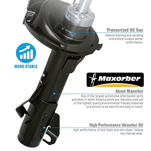 Maxorber Shocks Struts Absorber Front Set Compatible With C30 2008-2013 Compatible With S40 V50 05-11 Compatible With C70 06-13 Shock Absorber 334843 334842 1914842 1914843 #TOP2