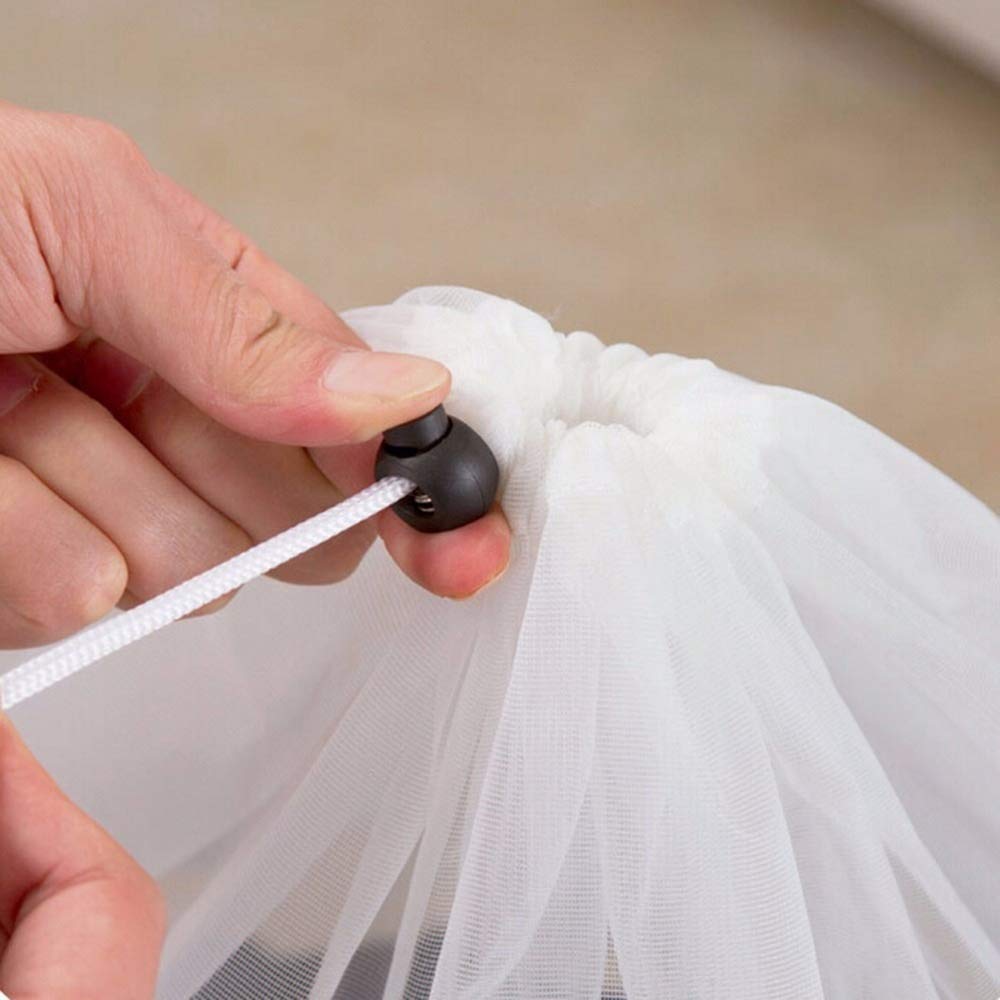 Borsa per il bucato in rete, pratica, con chiusura a coulisse, lavabile