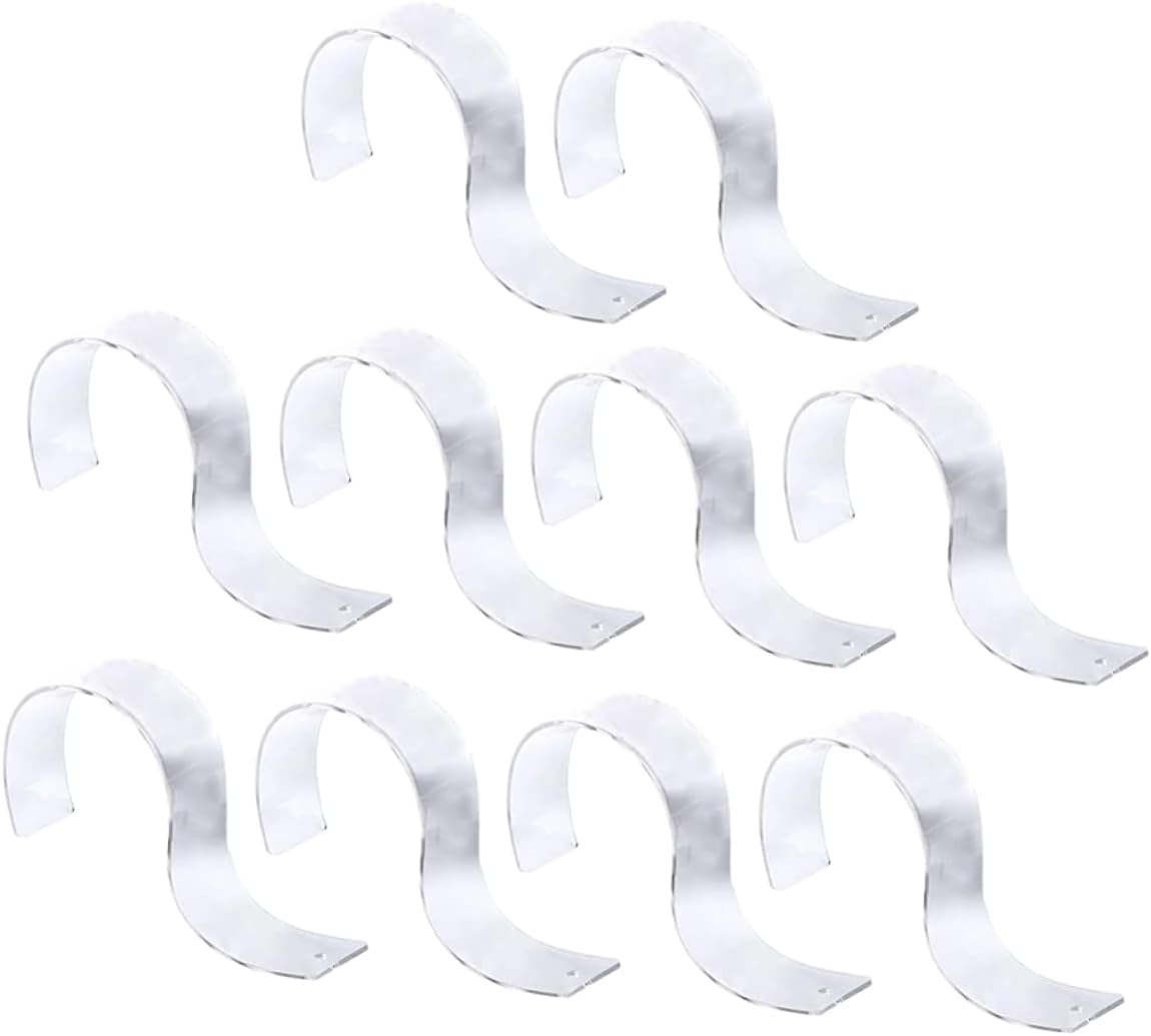 10pcs Acrylic S Shape Belt Display Stands Retail Store Belt Holder Rack Versatile Belt Acrylic Stands for Organized Belt Presentation