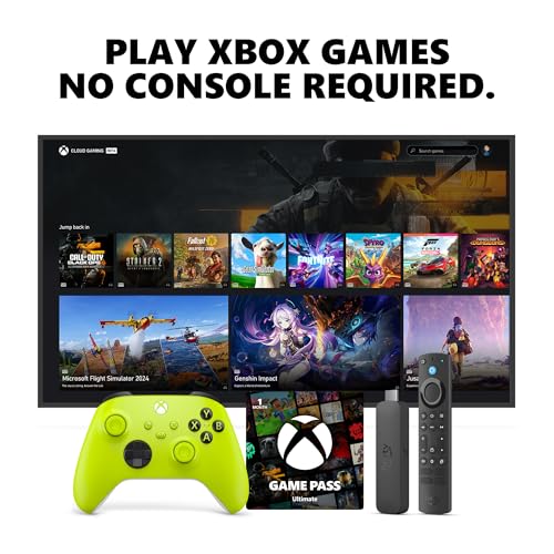 Xbox Core Wireless Controller Electric Volt + Fire TV Stick 4K Ma...