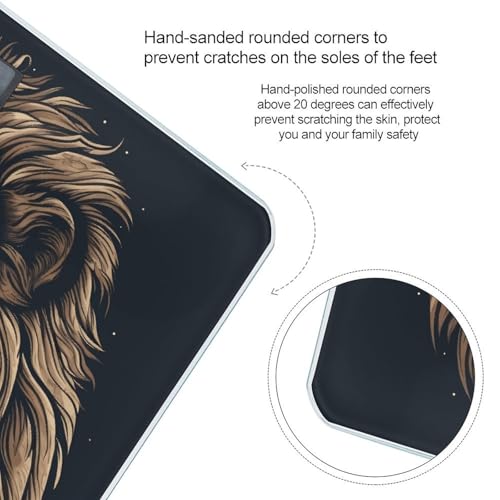 Báscula digital para baño Cartoon Lion en vidrio templado miniatura 4