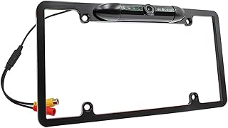 License Plate Frame Backup Camera, Night Vision Car Rear View Camera with 8 LEDs, 140° Viewing Angle Vehicle Reverse Camera, Waterproof Rear View Camera for Cars, SUV, Trucks, RV and More