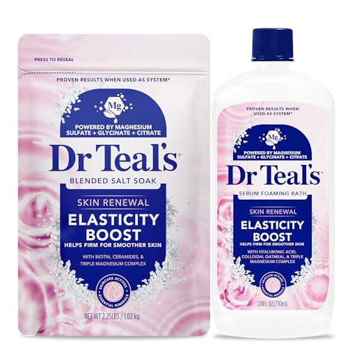 Dr Teals Skin Renewal Elasticity Boost Salt & Foaming Bath Combo Pack