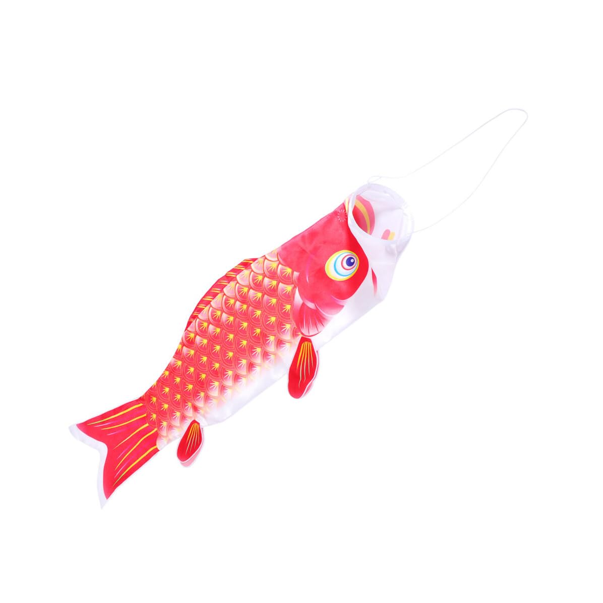 Koinobori rouge de 1,4m en satin solide pour décoration extérieure de jardin japonaise