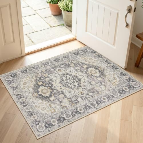 Collive 2.6'x3.9' Boho Washable Front Indoor Entryway Door Mat