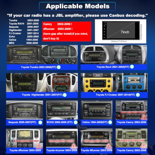 Image of 5GWiFi Upgrade Car Radio for Toyota Tundra 2003-2006, Highlander 2001-2007