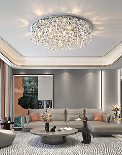 Lámpara de techo de cristal, moderna para salón, dormitorio, lámpara de 6 focos, E14, lámpara de techo para salón, dormitorio, elegante comedor, oficina, casa, decoración Cover