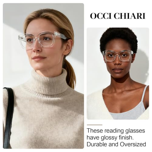 Image of OCCI CHIARI Large Reading Glasses Women Retro Reader 1.0 1.5 2.0 2.5 3.0 3.5 1.25 1.50 1.75 2.25 2.75 4.0 5.0 6.0
