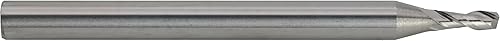 Miniatura 7 de 1 piezas fresas de carburo sólido, nariz cuadrada, acabado brillante (sin recubrimiento), 58" diámetro de corte, 2-14" LoC, 5" OAL, 2 flauta, corte