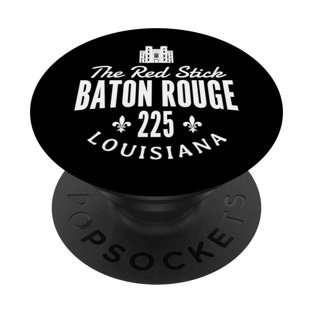 Baton Rouge Louisiana The Red Stick 225 Souvenir PopSockets Swappable PopGrip, Black