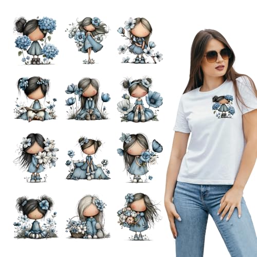 XRTHGS 12 PCS Flower and Fairy Design Iron On Heat