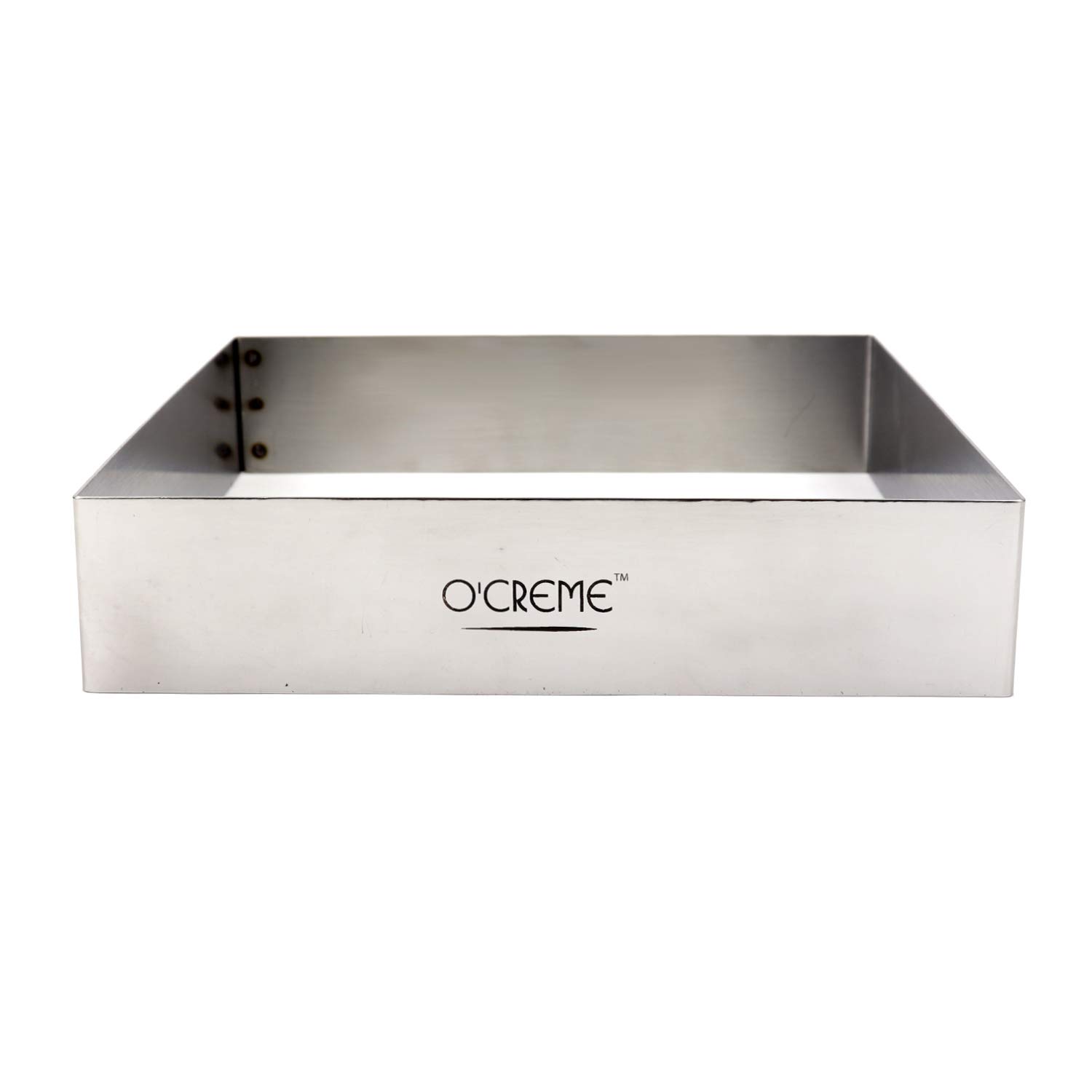 O'CREME Cake Ring Sturdy Stainless Steel Square Pastry Ring 8 Inch x 8 Inch x 1-3/4 Inch High