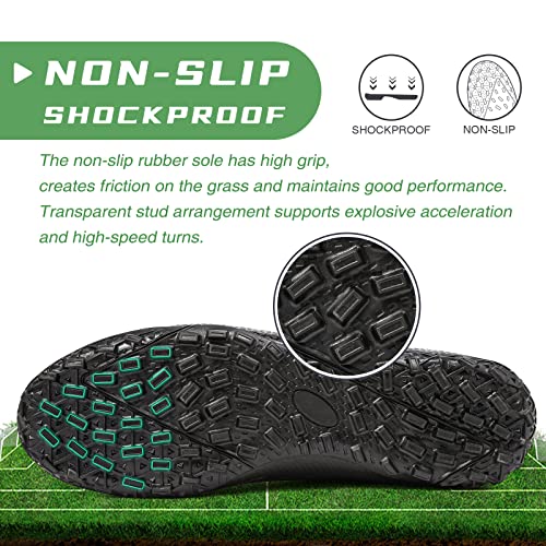 Indoor Soccer Shoes Mens Soccer Cleats Women Turf Soccer Shoes Men Zapatos De Futbol Para Hombres Football Cleats Women Tacos De Futbol Para Hombre Tacos De Futbol Youth Futsal Shoes Tf Black #TOP1