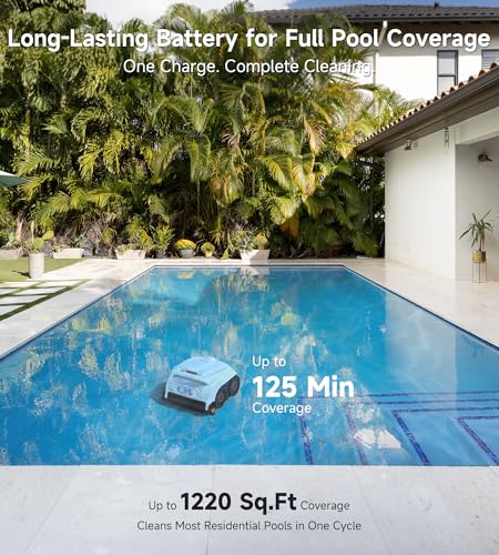 Image of (2026 NEW) WYBOT Cordless Robotic Pool Vacuum, Six-Roller Brush, Edge to Edge Cleaning High Obstacle Crossing, Lightweight Pool Cleaner (White & Orange)