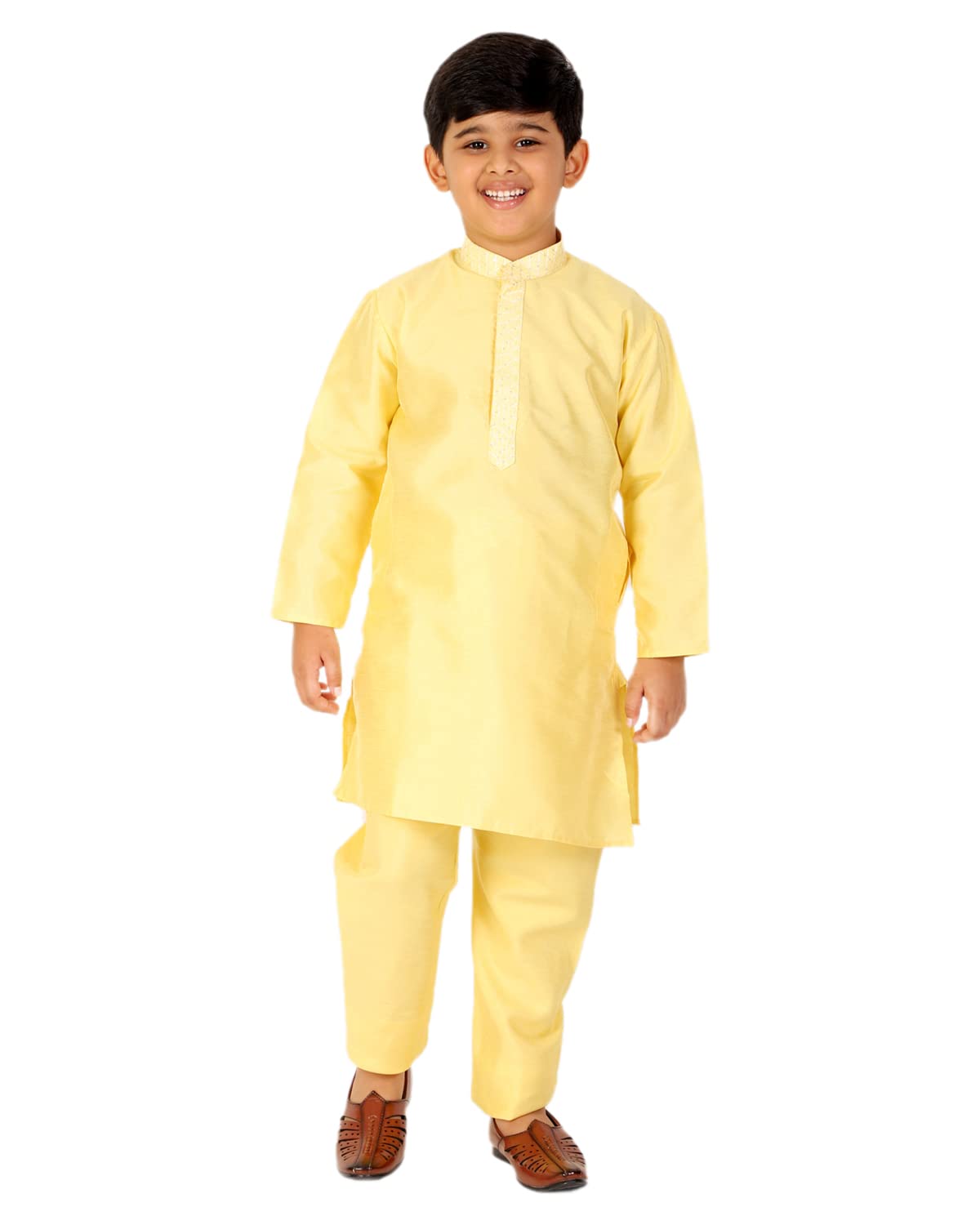 Pro-Ethic Style DeveloperPro Ethic Style Developer Boy's Silk Kurta Pajama For Baby Kids Ethnic Wear (S-165)