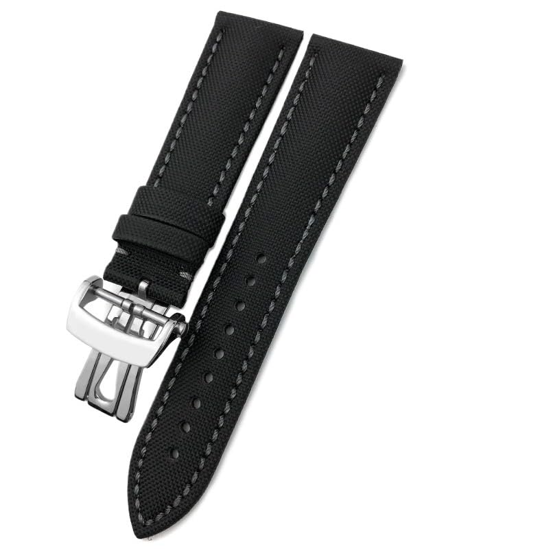 Bracelet montre 23mm cuir nylon haute densité compatible Blancpain Fifty Fathoms 5015
