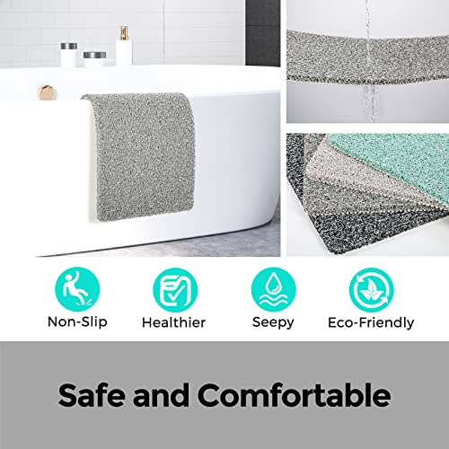 Rzoysia Extra Large Shower Mat, 3/5 Inch Thick For Shower Stall And Textured Bathtub, Quick Drying Bath Mat With Drain, 27.5 X 24 Inches #TOP6