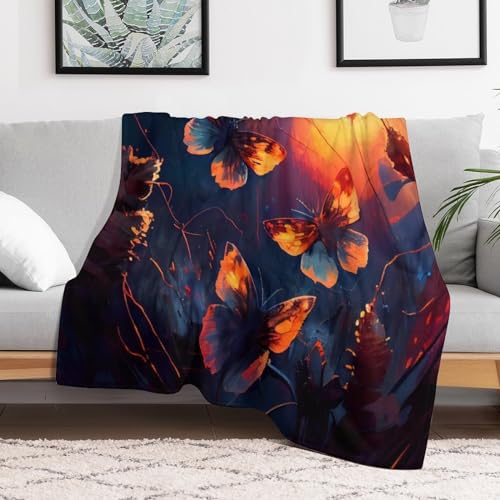 Plaid papillon couverture toutes saisons pour cocooning au lit