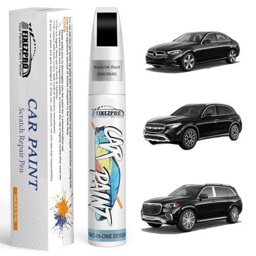 Image of 040 /9040 Black /Jet Black Car Touch Up Paint for Mercedes-Benz, Color Match Auto Paint Repair Pen,Professional Car Scratch Repair Remover Pen Quick & Easy to Use