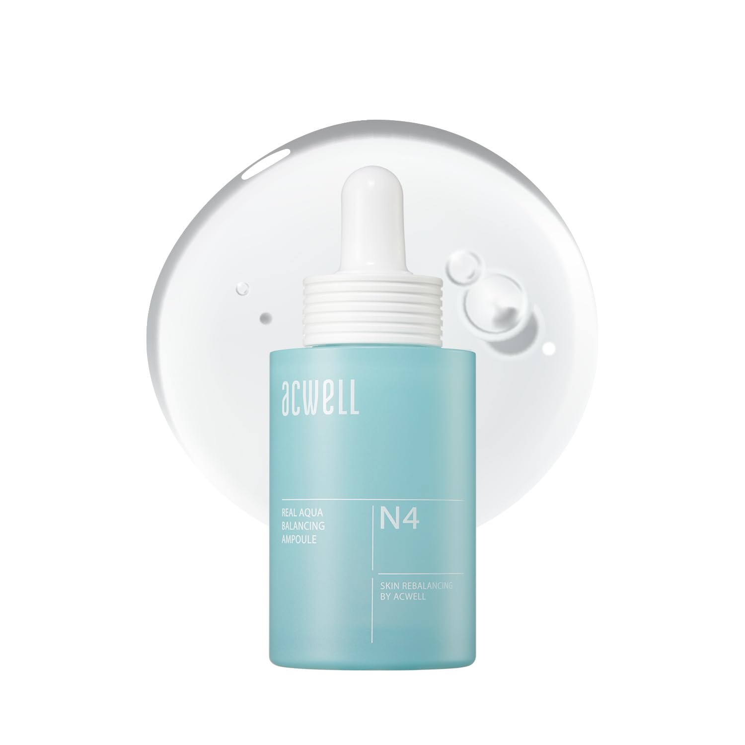 ACWELL Real Aqua Balancing Ampoule - Hyaluronic Acid Hydrating Serum for Face with Sea Water, Licorice Root & Seaweed Extract, Lightweight K-Beauty Serum for Sensitive Skin, 1.18 fl oz
