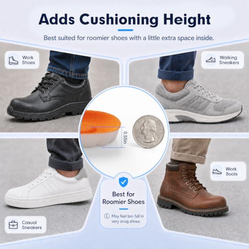 Image of 4D Cloud-Like Comfort Soles for Men - Soft Memory Foam Cushioning Insoles - Trim to Fit Steppers Insoles with Arch Support for Foot Pain Relief and Fatigue Reduction (Orange, US M 9-12.5)