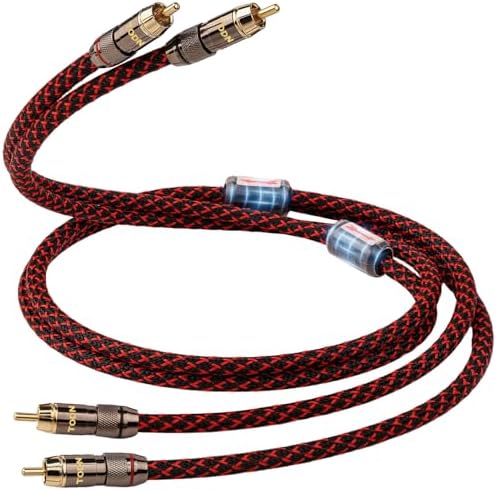 TODN RCA Cables Audiophile 3ft HiFi Stereo Shielded for Car/Home Audio
