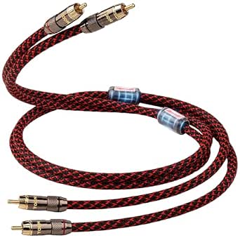 TODN RCA Cables Audiophile 3ft HiFi Stereo Shielded for Car/Home Audio