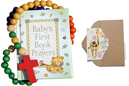 Bigdream Baby Catholic Baptism Gift Set, Includes Baby's First Rosary And Baby's First Book Of Prayers, Perfect Baptism, Christening, Shower Gifts #TOP1