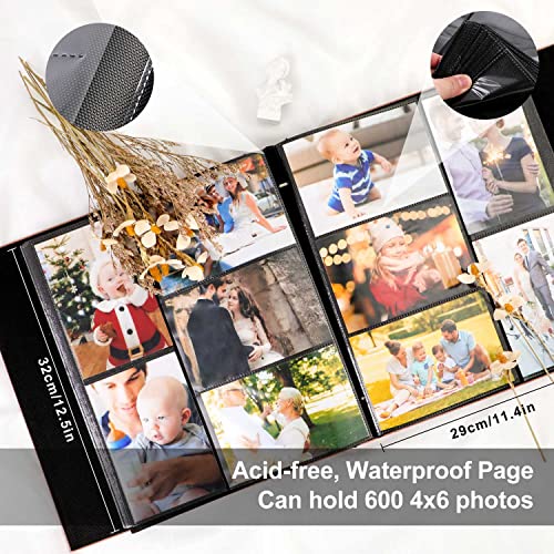 Benjia Photo Album 6x4 Slip in, Linen 600 Pockets Photo Albums Holds Landscape and Portrait 10x15cm Picture Blue - Image 4