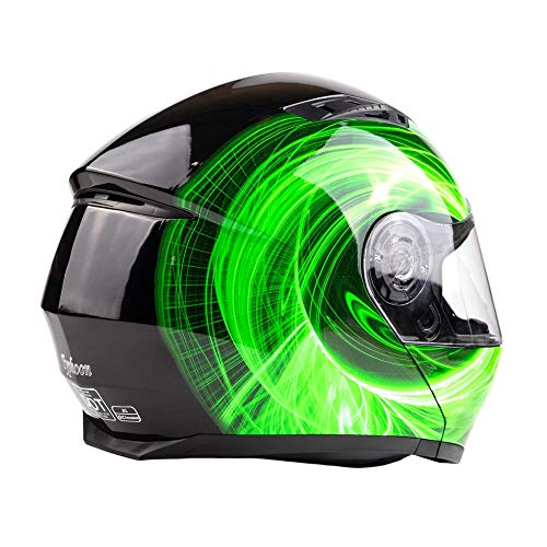 Typhoon Helmets TH158GRNM Typhoon Th158 Adult Modular Motorcycle Helmet Dot Dual Visor Full Face Flip-Up thumb #4