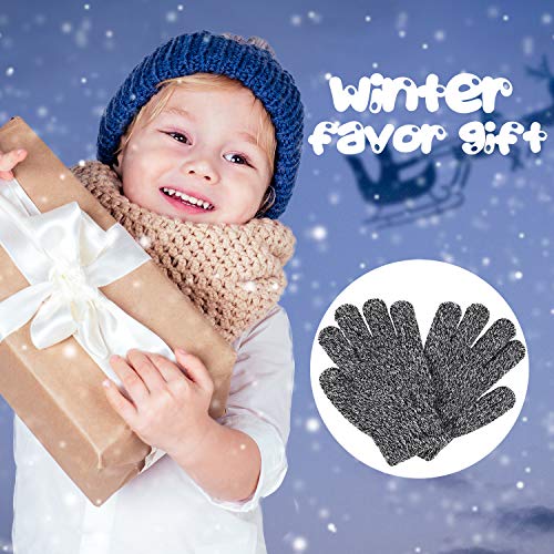 Cooraby KB1890 3 Pairs Kid'S Winter Gloves Thick Cashmere Warm Knitted Gloves Children Cold Weather Gloves thumb #6