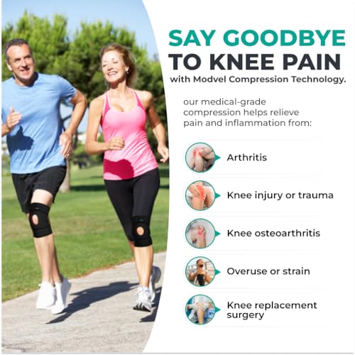 Image of Modvel ELITE Knee Brace for Men & Women - Patella Gel Pads & Side Stabilizers for ACL, Meniscus Tear, Arthritis & Injury Recovery - Maximum Support for Running, Sports & Joint Pain Relief