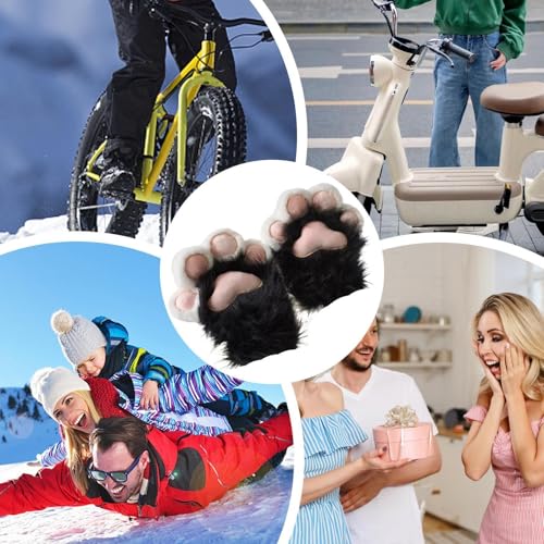 Guantes de pata peludos térmicos para proteger las manos del frío del invierno 4