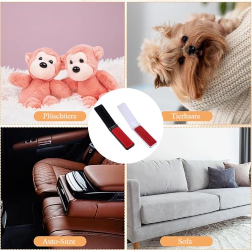 Kisstta 2-Teiliger Faltbare Fusselentfernerbürste, Tragbare Wiederverwendbare Mini-Fusselbürste Zum Entfernen Von Kleidung, Sofas, Stoffen, Tierhaaren Reise-Fusselbürste (Schwarz Und Weiß)