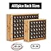 AllSpice Spice Rack Organizer, Wood, 525 Unique Labels, Countertop or Wall Mount, Includes 60 4oz Jars- Bamboo
