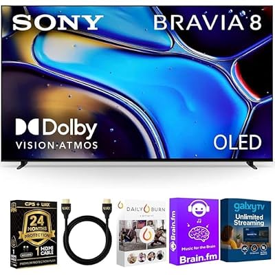 Sony K55XR80BKIT1 55 inch BRAVIA 8 OLED 4K HDR Google TV Bundle XR OLED Contrast, Dolby Vision, 120Hz, Aco