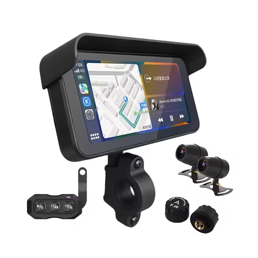 Ekran Carplay Motocykla O Przekątnej 6,25 Cala, Moto TPMS, Nagrywanie