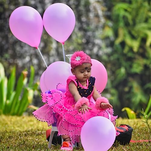 Image of 120 Pack Pearl Pink Balloons, Bright 12 inch Royal Pink Latex Party Balloons for Birthday Wedding Baby Shower Halloween.