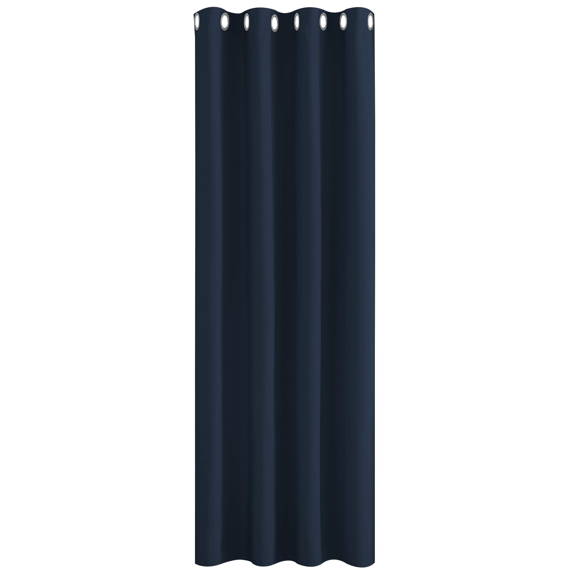 PONY DANCE Tende Camera da Letto Moderna - Tenda Oscurante da Interno 1 Pezzo Tenda Blu Scuro con Anelli Tende Moderne per Soggiorno Tende Termiche per Salotto, L 140 x A 260 cm