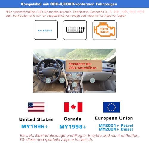 Veepeak Mini Bluetooth OBD II Scanner Adapter Auto EOBD Diagnosegerät Check Engine Code Reader für Android