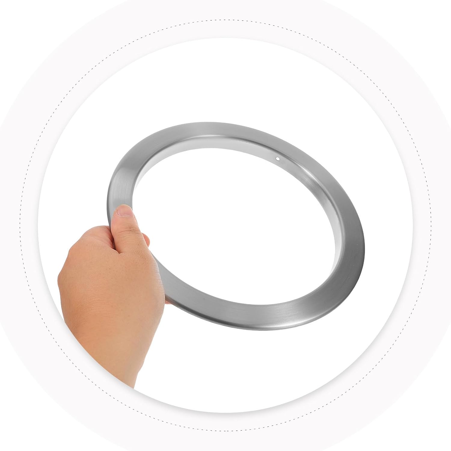 MERRYHAPY Embedded Trash Can Lid Ring Drop-in Countertop Trash Bin Cover for Stainless Steel 18-19cm Opening Size, Easy to Install Modern Minimalist Design for Home and Office Use