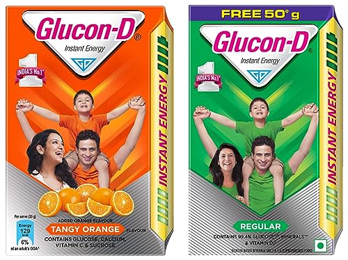 Image of Glucon-D Instant Energy Health Drink Tangy Orange - 450Gm Refill & Glucon-D Instant Energy Health Drink Regular - 450gm Refill (Extra 50gm Free)