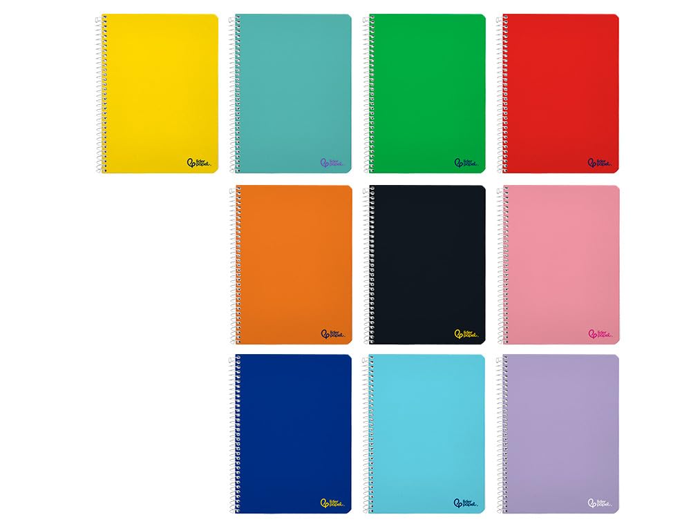Cuaderno espiral A5 148 x 210 mm smart tapa blanda 80h 75gr cuadros CP 4mm con margen colores surtidos unidad