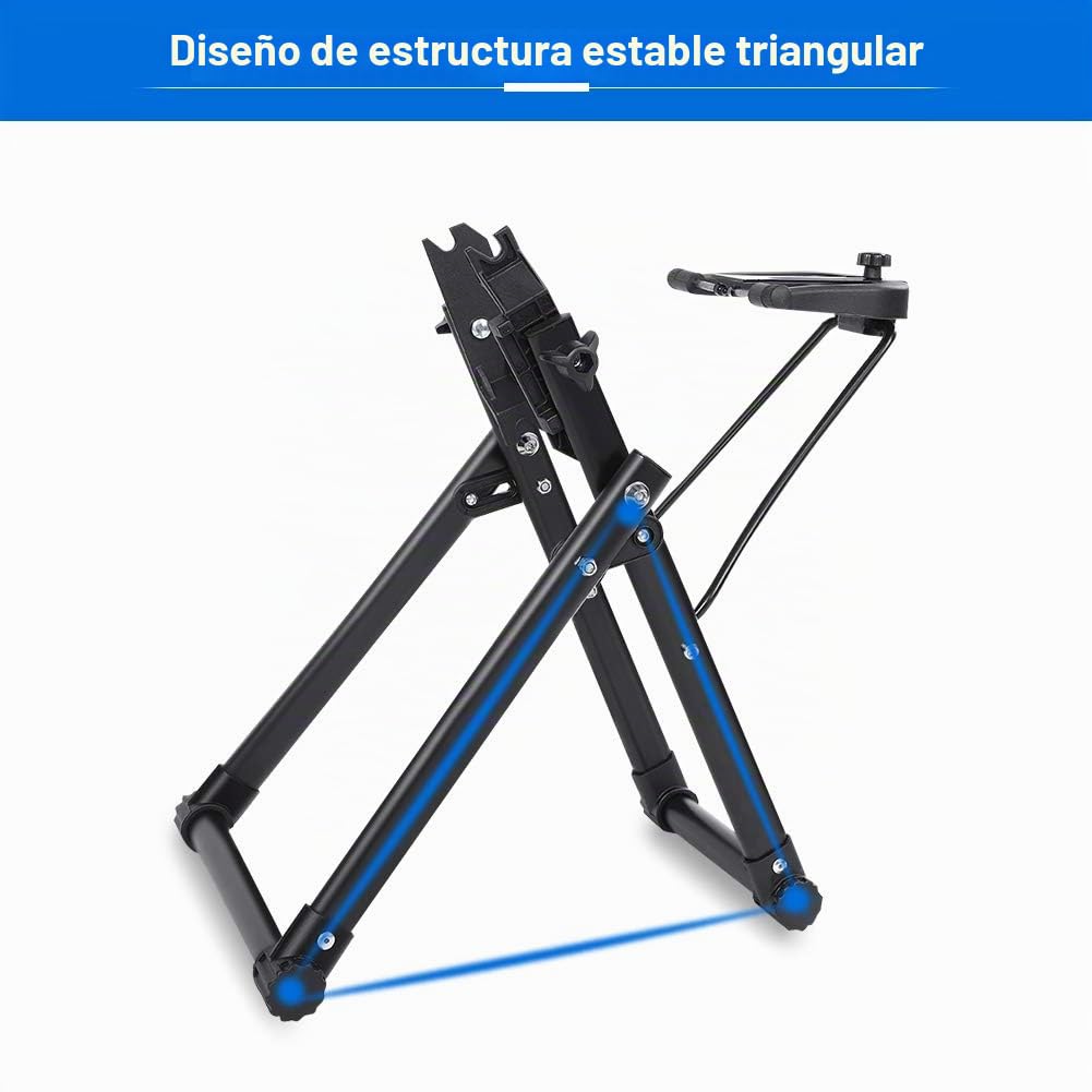 Soporte de Rueda de Bicicleta, Soporte Ajuste de Rueda de Bicicleta Plegable, Pieza de Accesorio de Ciclismo de Mantenimiento para Flor Frontal de 100 mm y Unidad de Tambor de Flor Trasera de 135 mm