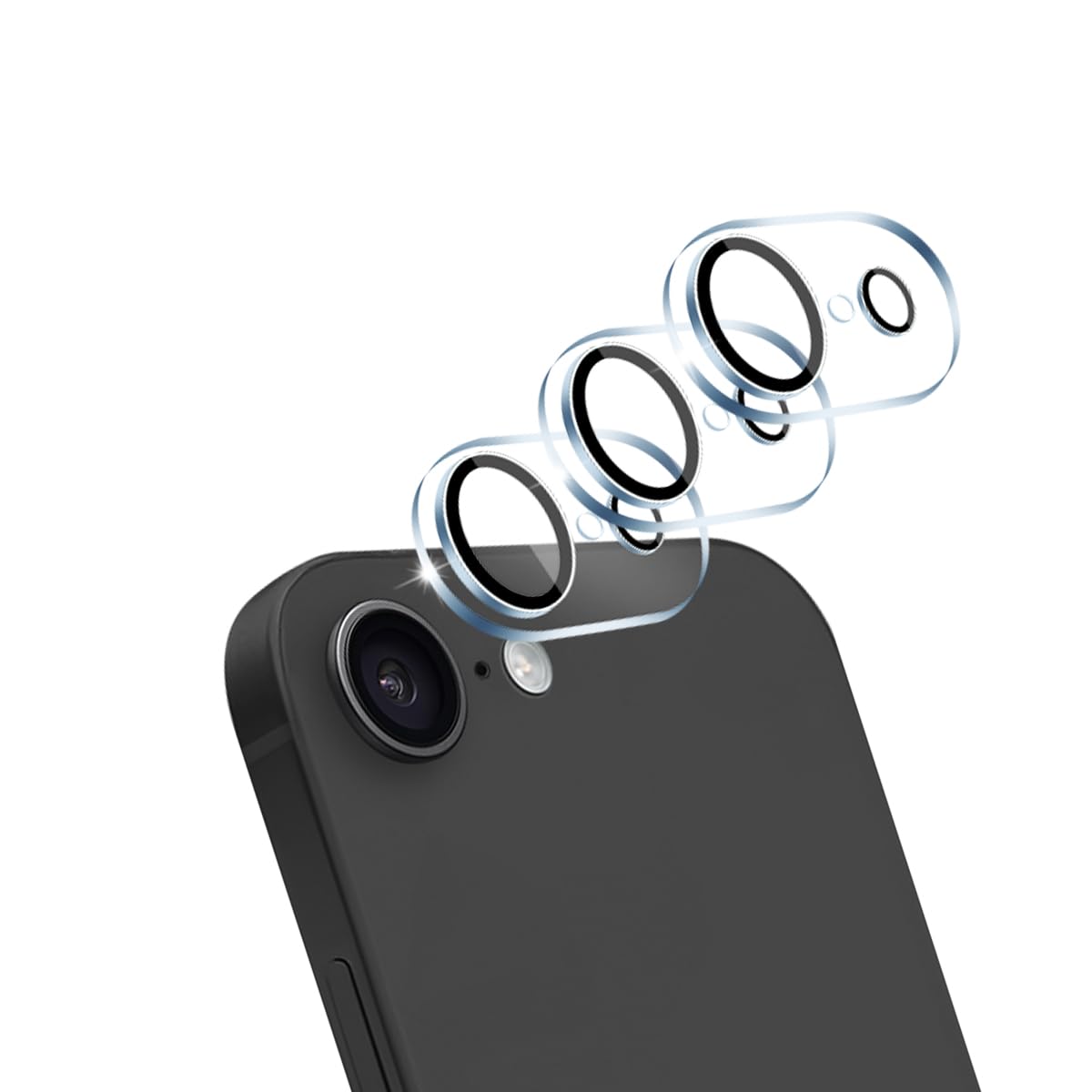 【3枚セット】 対応 iPhone 17E カメラフィルム 【日本旭硝子 硬度9H】 対応 いphone17E レンズフィルム カメラ保護フィルム アイフォン17E 用 カメラ レンズ保護 黒縁取り レンズ保護 、高透過率 、気泡ゼロ 、飛散防止 、衝撃吸収 、指紋防止 、ラウンドエッジ加工 、簡単貼り付け
